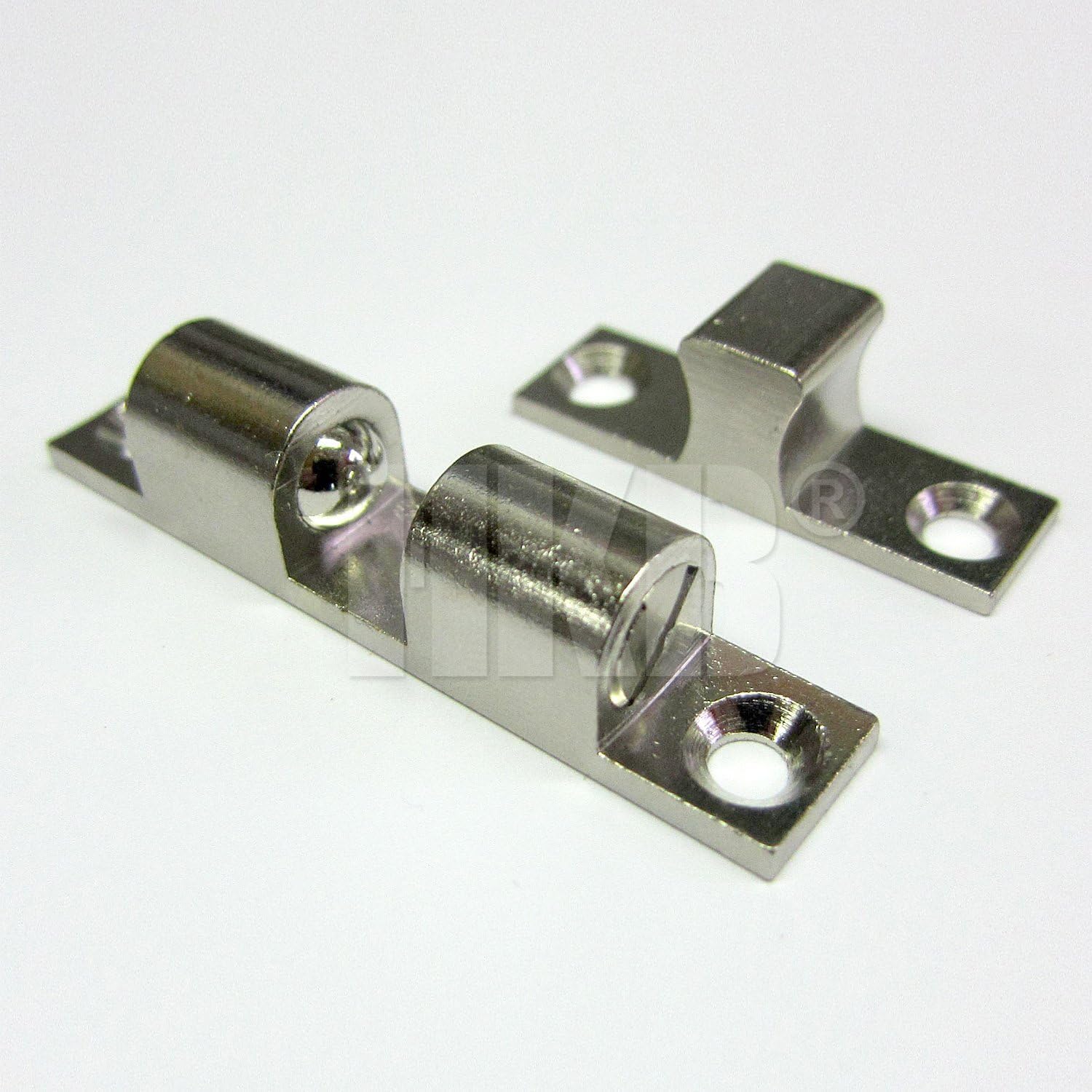 ® Double Ball Catch Door Latch with Screws 10 x 60 mm Nickel-Plated Metal