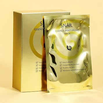 Snail Mucin Face Mask, 10 Pack Sheet Hydrating Facial Masks, Deep Hydration, Pore Minimizing, Firming & Lifting,Wrinkle Reduction,Skin Repair,Nourishing & Improve Elasticity,for All Skin Types 8.82 oz