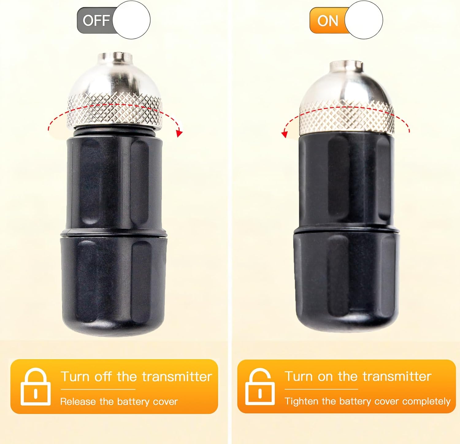 512Hz Transmitter Remote Sonde for Pipeline Sewer Inspection, ABS Portable Pipe Locator for Fast Detection Lightweight Suitable for Sewage and Water Supply with Connector Steel (B)