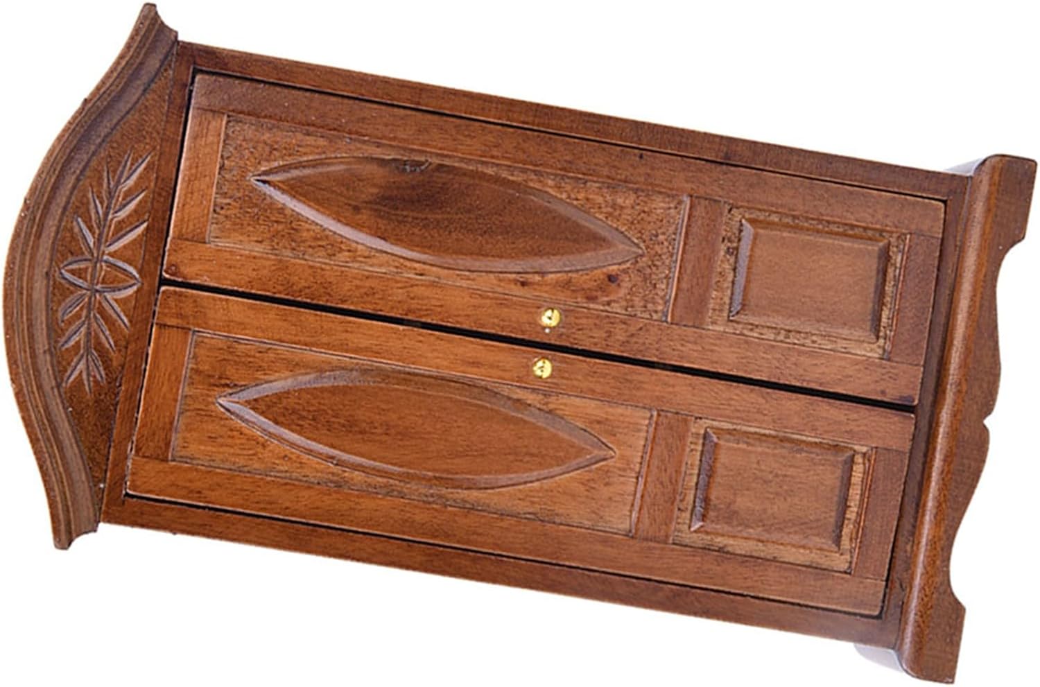 Doll Wardrobe, 1:12 Miniature Doll Armoire, Wooden Vintage Double Door Dolls Wardrobe Closet for Dollhouse Accessories Model Home Decor (Brown)