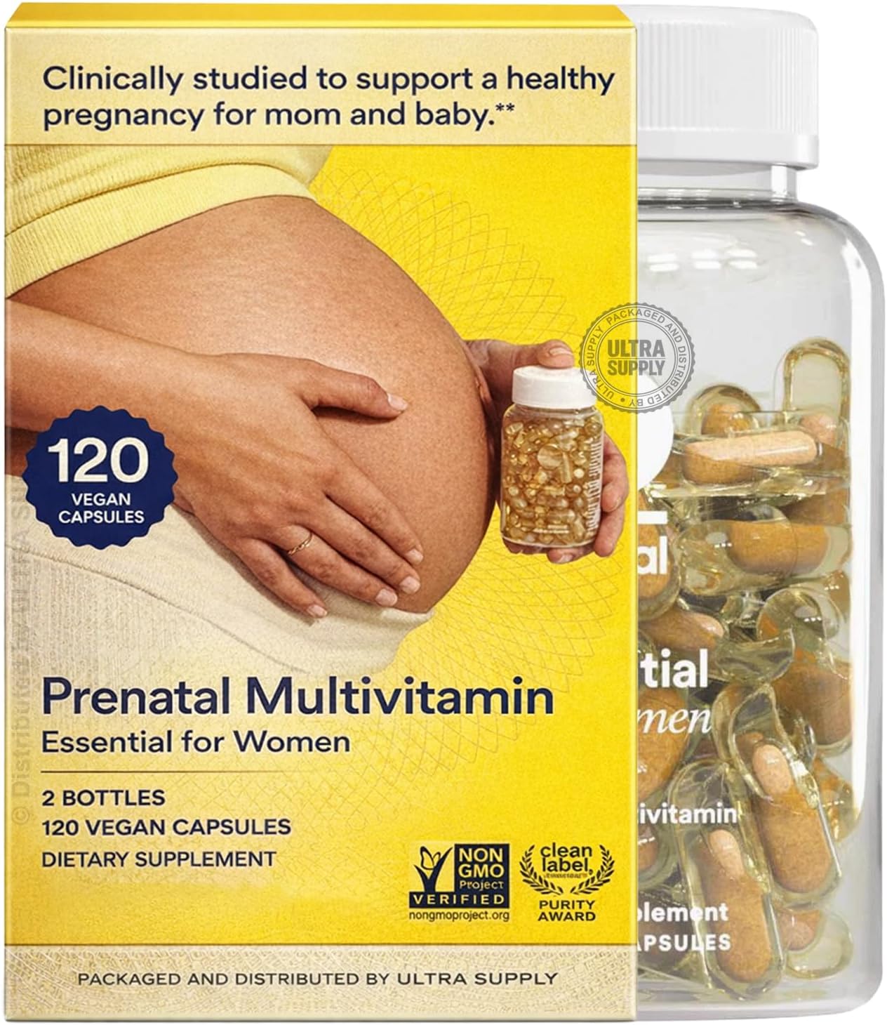 Ri.tual Essential Prenatal Multivitamin (120 ct Value Pack) Vegan Capsules with DHA Iron Folate