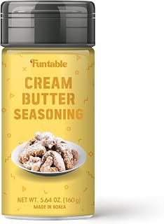 Funtable Cream Butter Seasoning (5.64 oz, 160g) - Sweet & Creamy Butter Flavor Powder, Easy to Use Perfect Seasoning for Chicken, Nuggets, Popcorn, Nachos & More.
