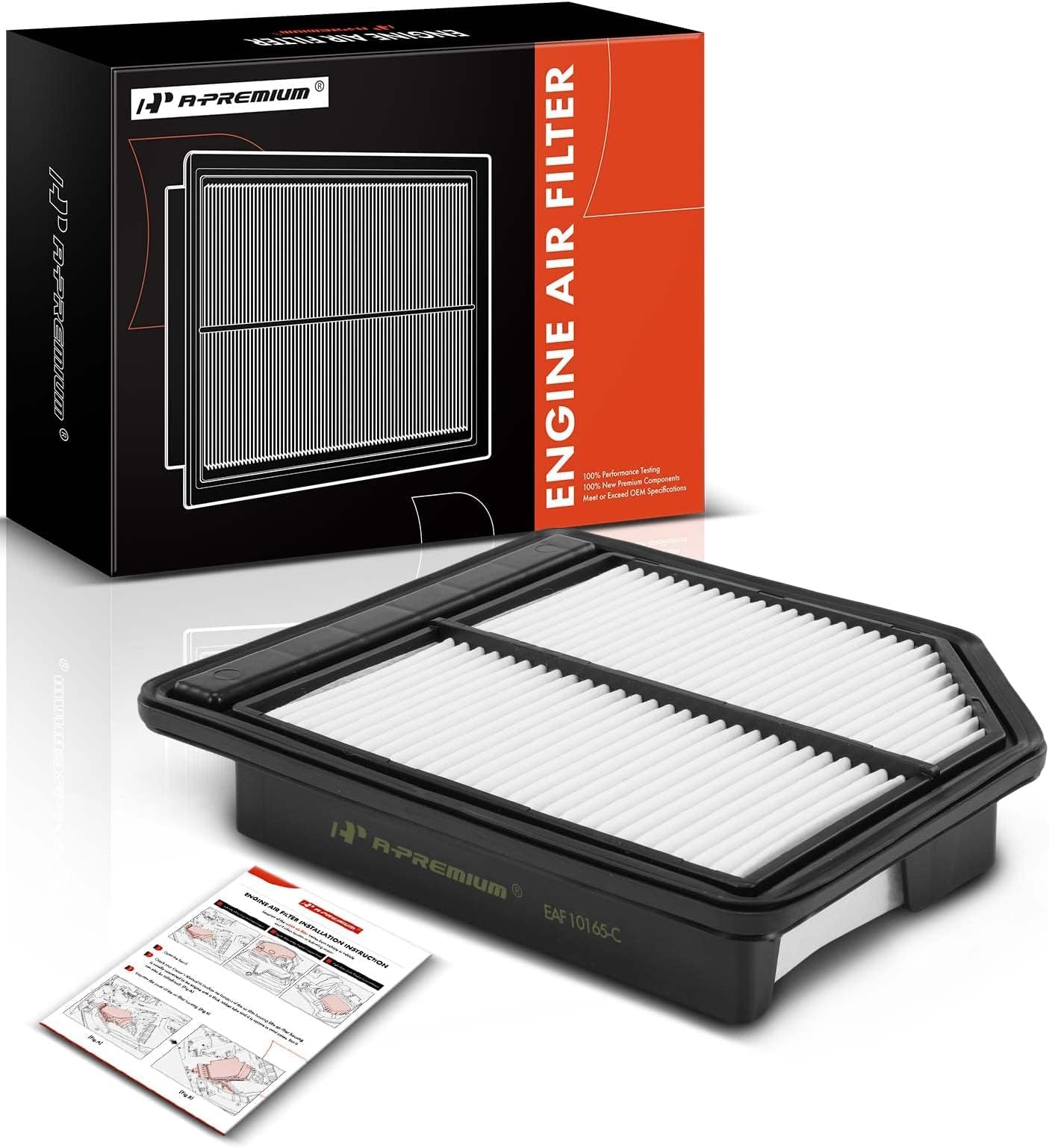 Engine Air Filter Compatible with Honda Civic 2006 2007 2008 2009 2010 2011, L4 1.8L, Rigid Panel, Replace# 17220RNAA00