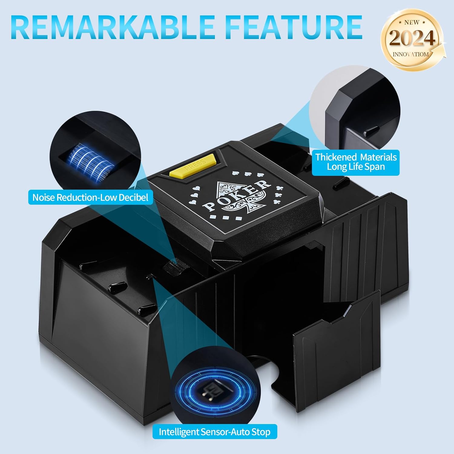FEIERYA Automatic Card Shuffler,Electric Poker Shuffler,Playing Card Shuffler for Home Card Game,Travel