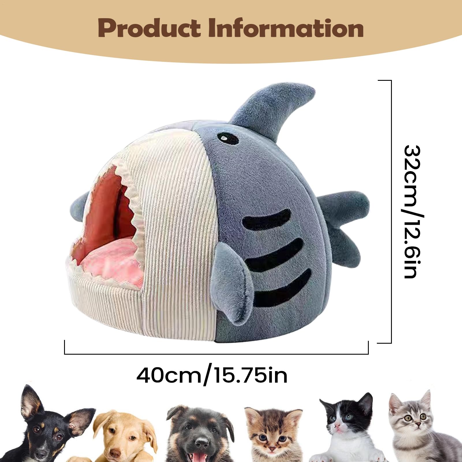 Casa De Tiburón De Felpa Lavable: para Gato/Perro Pequeño, Escondite Y Duradero, Muebles De Interior Duraderos, Solución Ideal para Dormir | Rincón Relajante Y Confiable para Dormitorio