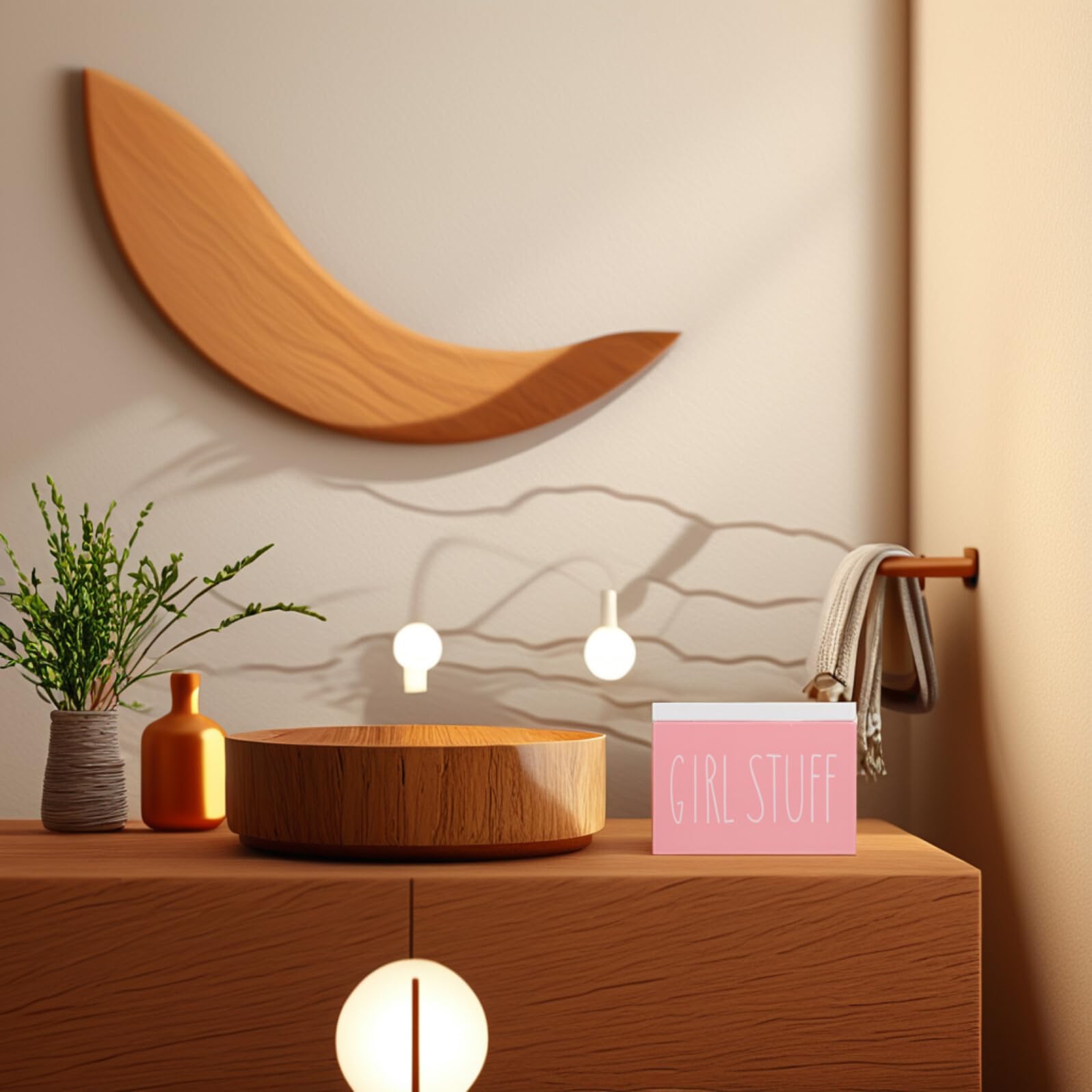 Holz Damenbindenbox mit Deckel Aufbewahrungsbox für Damenhygieneartikel Kompakter Organizer Fürs Badezimmer Umweltfreundlich und Geräumig