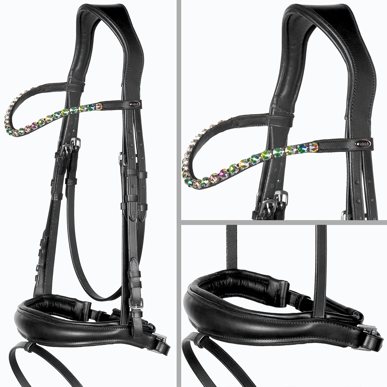 Trense SoftLine Competition Schwarz ergonomisch ~ Glow-Prisma ~ Warmblut