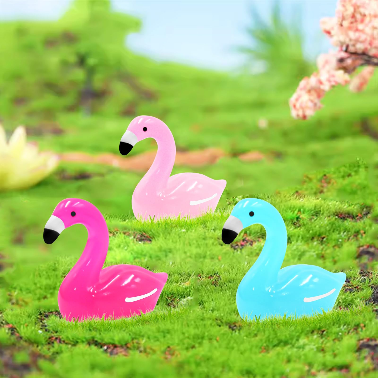 HOMICO 30PCS Mini Flamingo Ducks Tiny Resin Animals Flamingo Decor Colorful Miniature Flamingo Figurines for Craft Home Garden Dollhouse Cake Decorations - Image 4