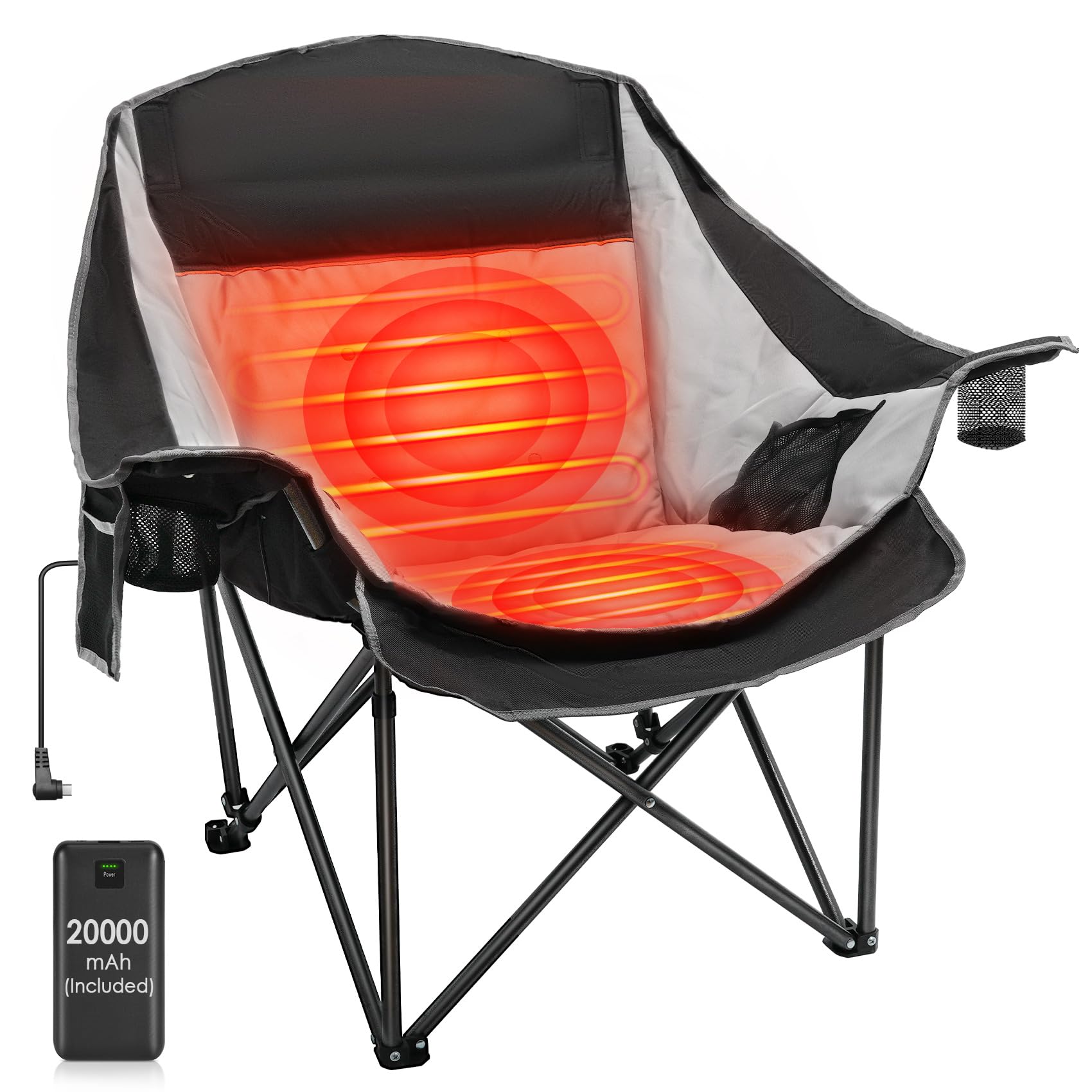 Amazon.com : Suteck Heated Camping Chair with 20000mAh Battery