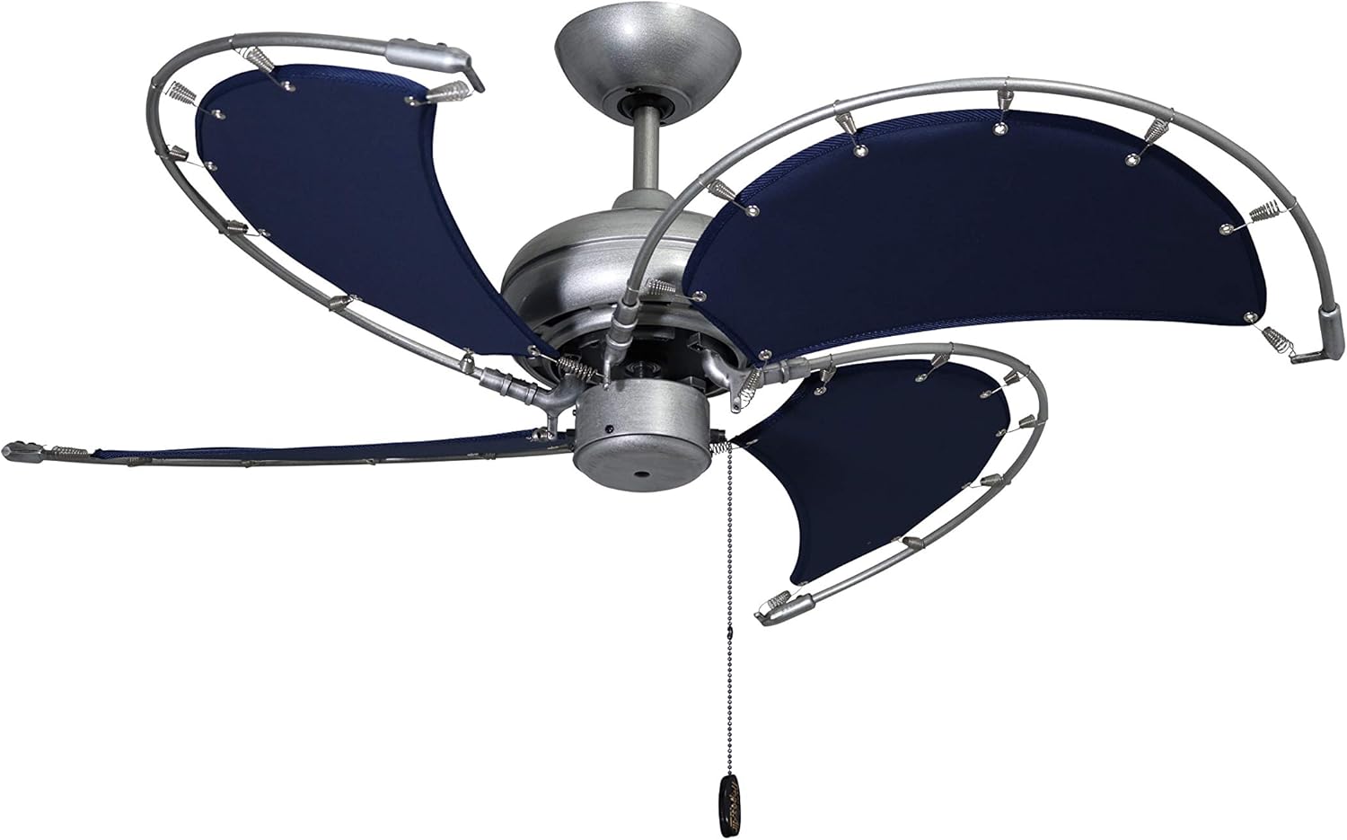 TroposAir Voyage 40" Brushed Nickel Indoor/Outdoor Ceiling Fan with Blue Fabric Blade (BN-1)