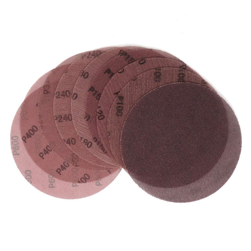 CAIDAI&YL 10 piezas 9 pulgadas 220 mm discos de agarre de malla línea de rejilla libre de polvo discos de lijado de malla abrasiva papel de lija gancho y bucle lijado en seco, grano 120