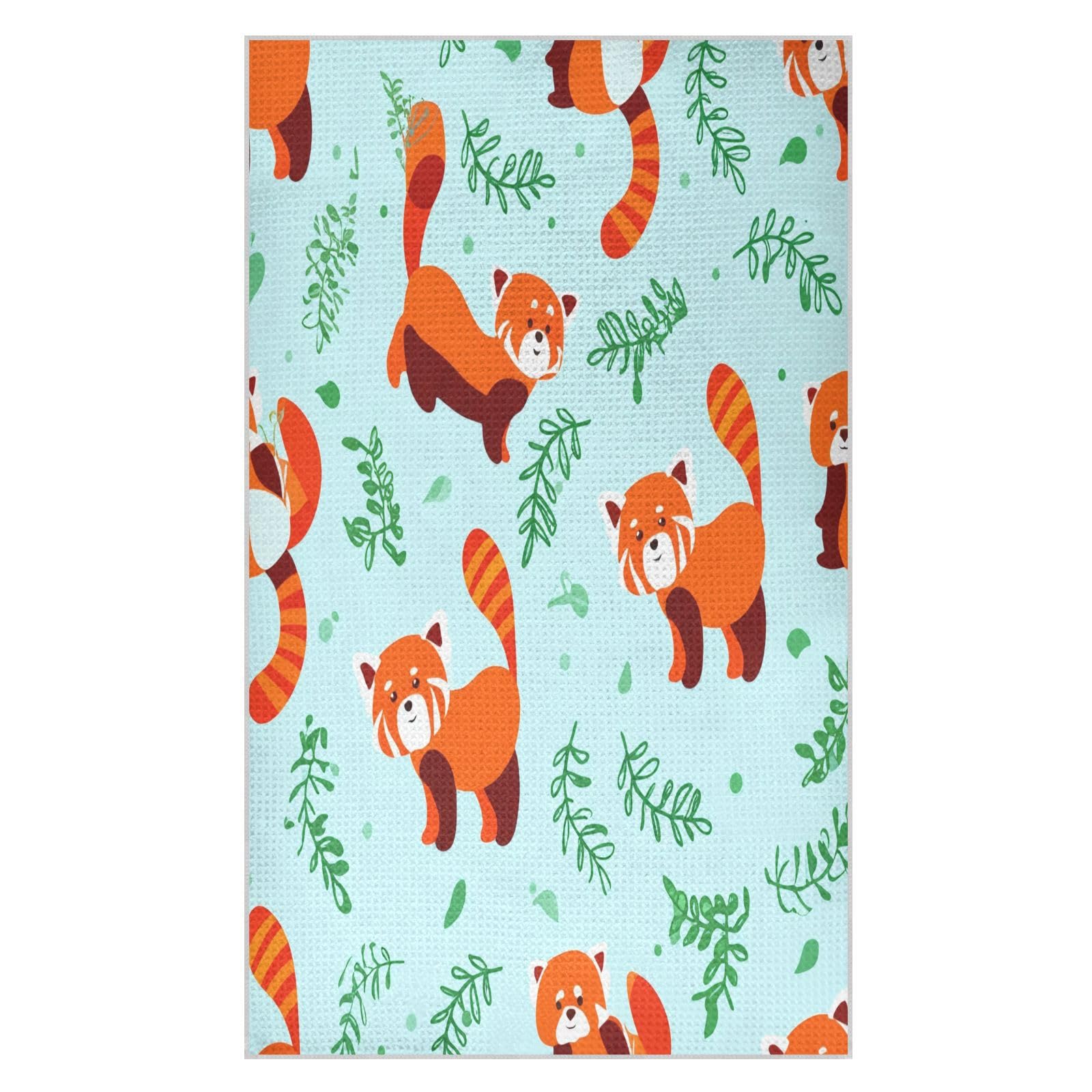 BURSTDDY Cartoon Raccoon Kitchen Towels,Absorbent Dish Towels 1 Pack