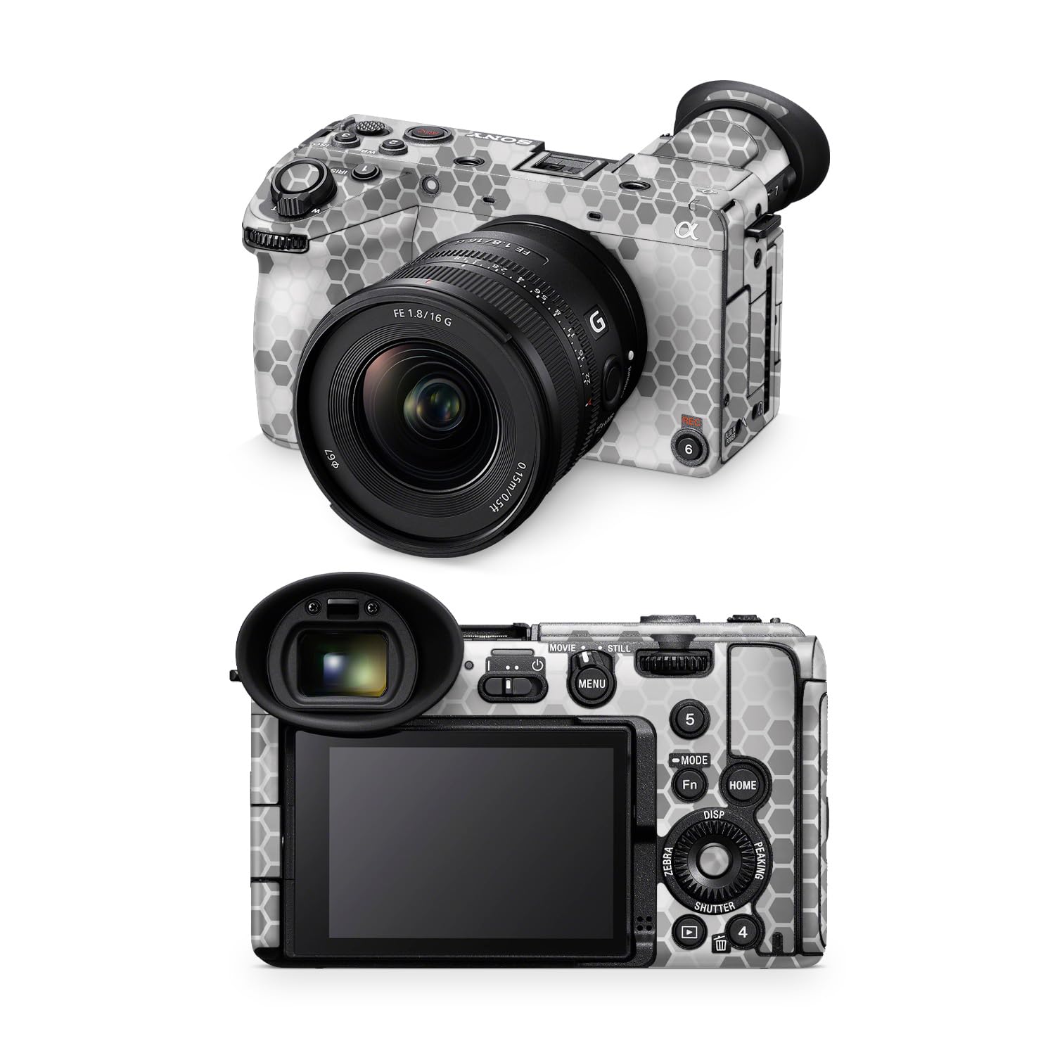 Camera Skin Compatible with Sony FX2 Digital Camera (2025) - Camo Hexadots - Premium 3M Vinyl Protective Wrap Decal Cover - Easy to Apply | Crafted in the USA by MightySkins
