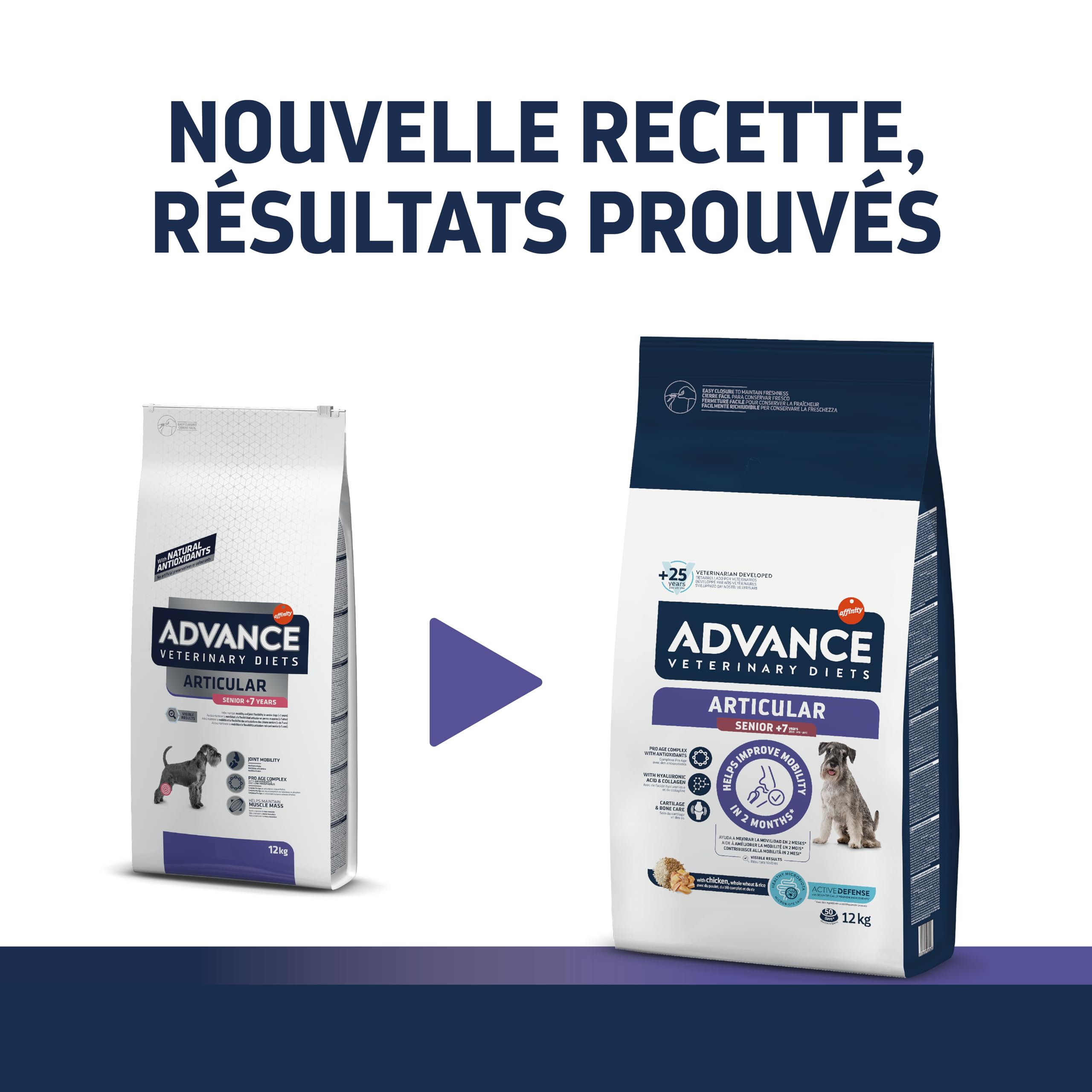 Advance Veterinary Diets Articular Care Senior - Croquettes pour Chiens Âgés ayant des problèmes articulaires - 12kg (L'emballage peut varier)