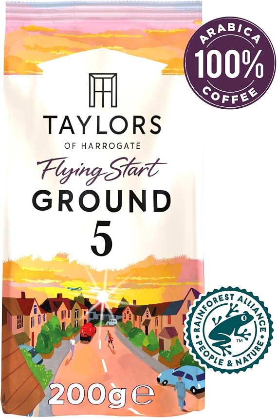 Taylors of Harrogate Flying Start Ground Coffee 200 g (6-Pack)