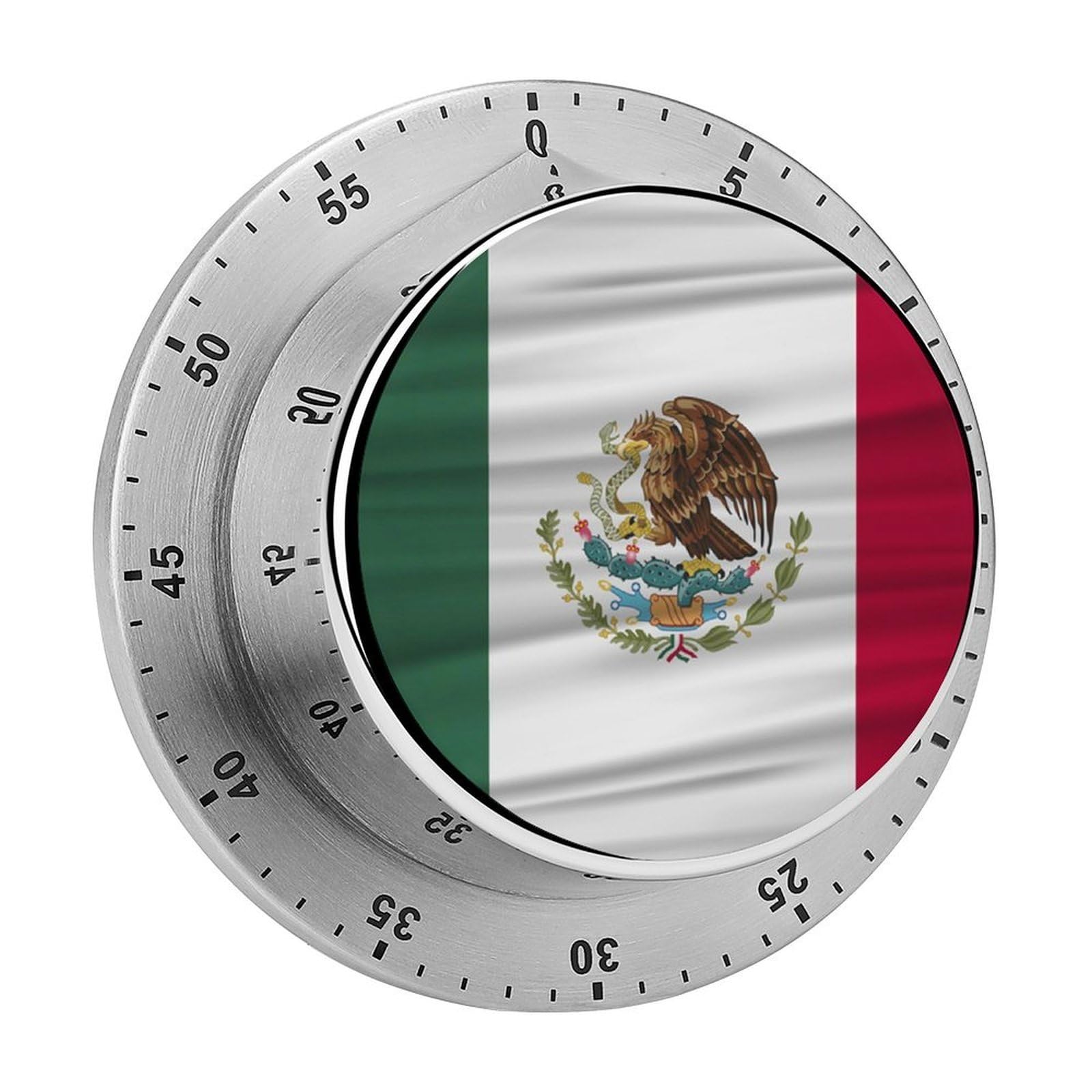 Mexico Flag Mexican Flag Waving Circular Rotating Timer, Suitable for Kitchen and Bedroom
