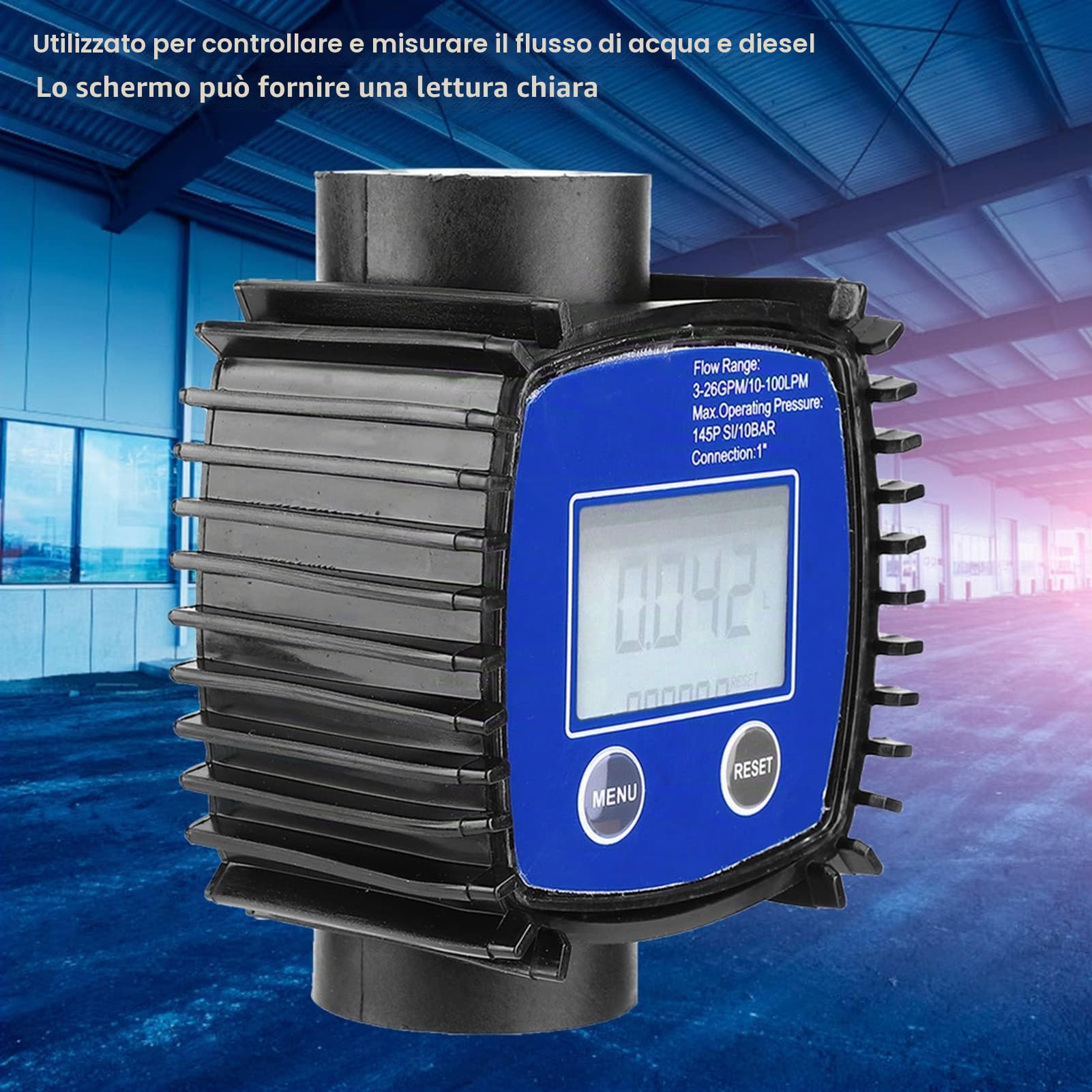 Misuratore di portata con display digitale, misuratore di portata ad alta precisione Misuratore di portata Misuratore di portata dell'acqua della tubazione per benzina per liquido chimico