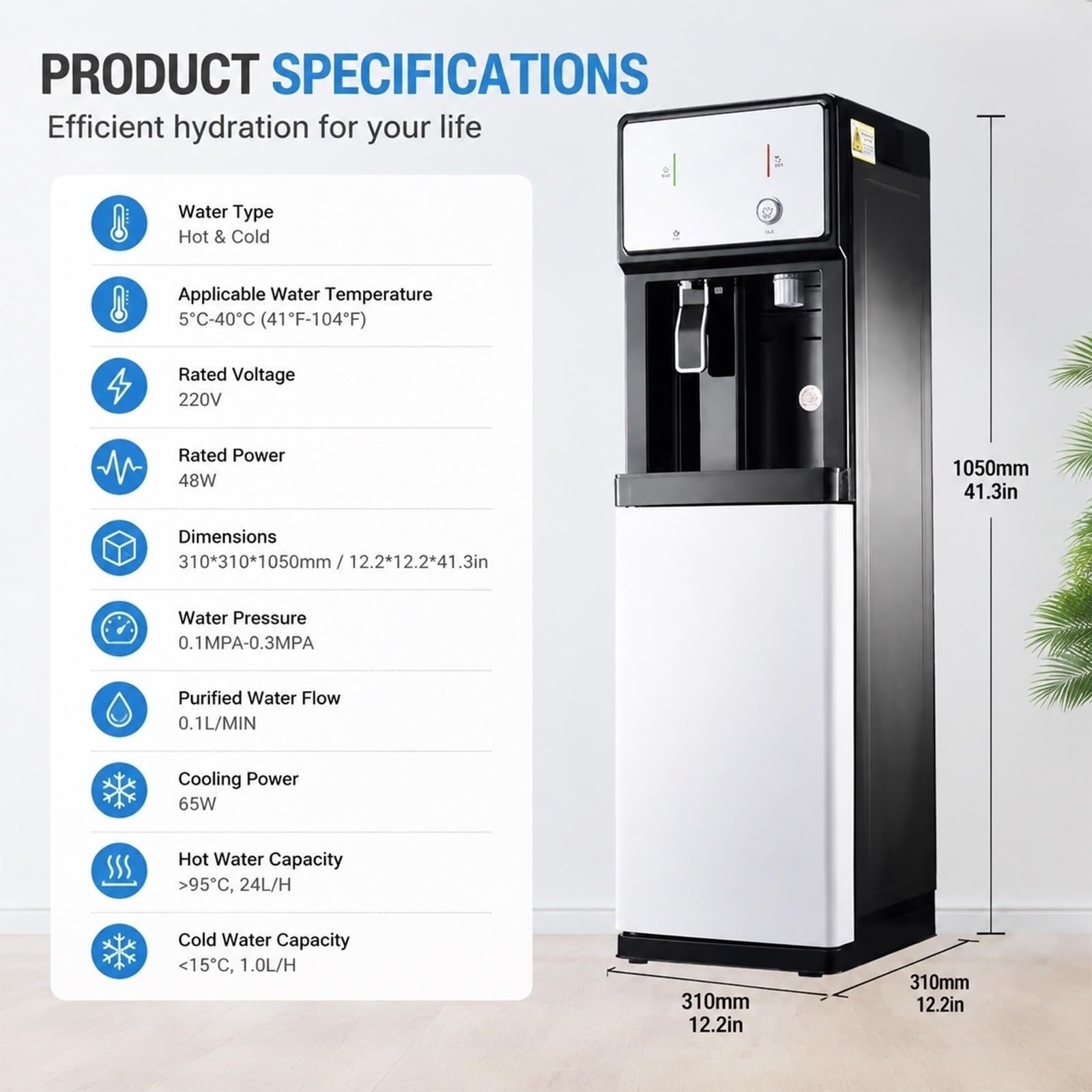 Dispensador de Agua Filtrada, Caliente Fría, 3 Temperaturas