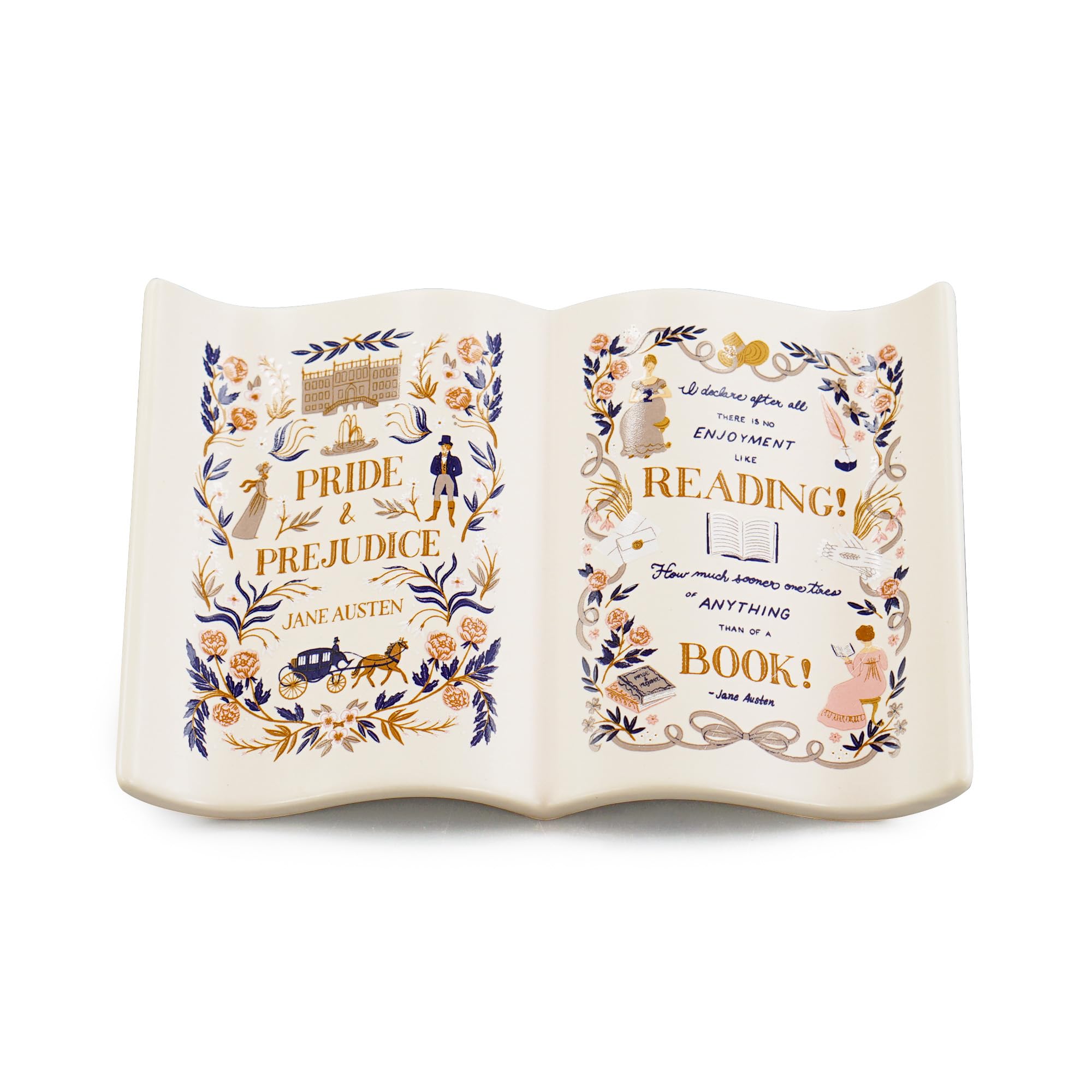 Jane Austin Trinket Dish Book - Pulteney Press (Pride & Prejudice), Multi Coloured
