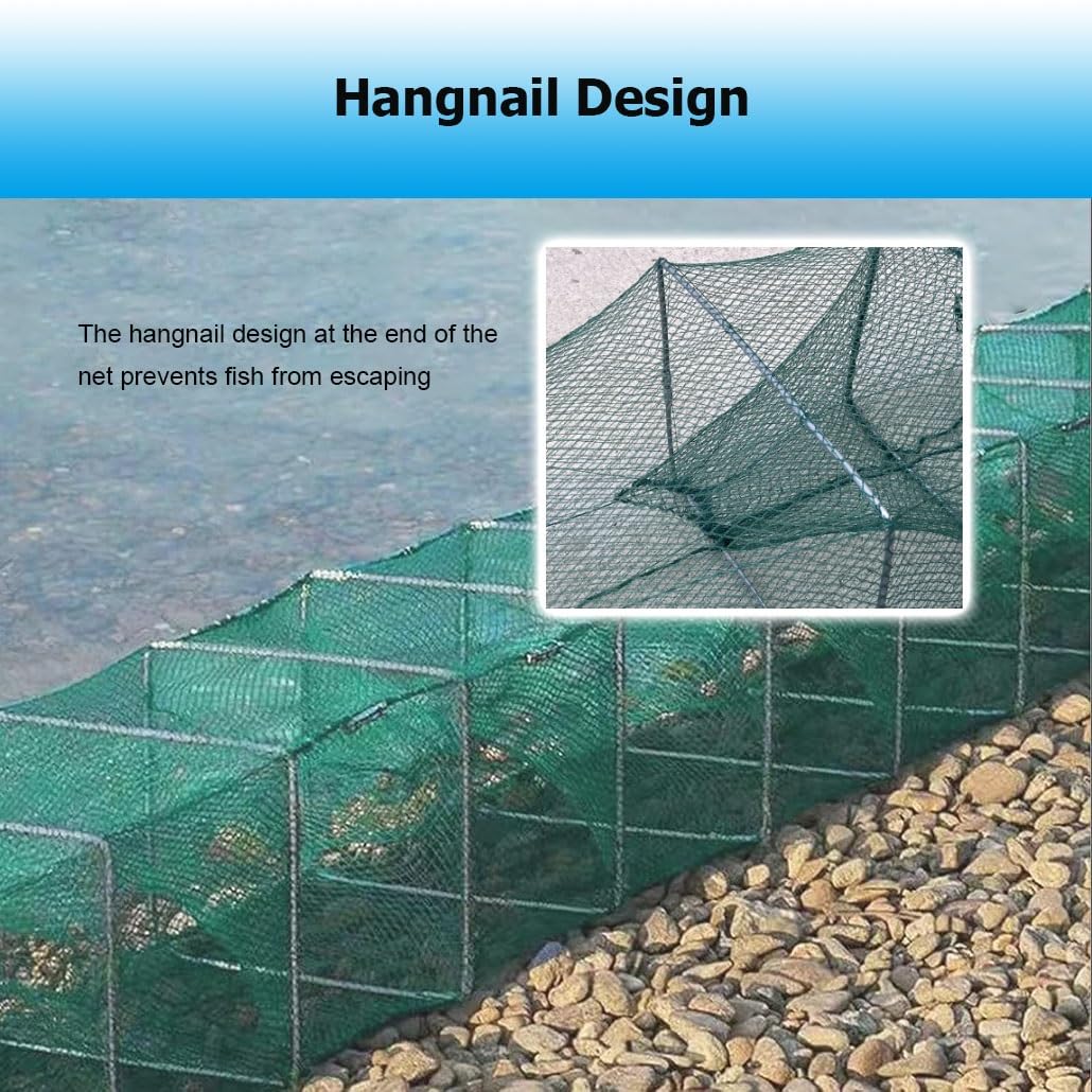Paquete de 2 trampas de Cebo for camarones y cangrejos de 7,9 a 52,5 pies de Largo, trampas for Peces, Red de Pesca, Captura automáticamente más Peces fácilmente