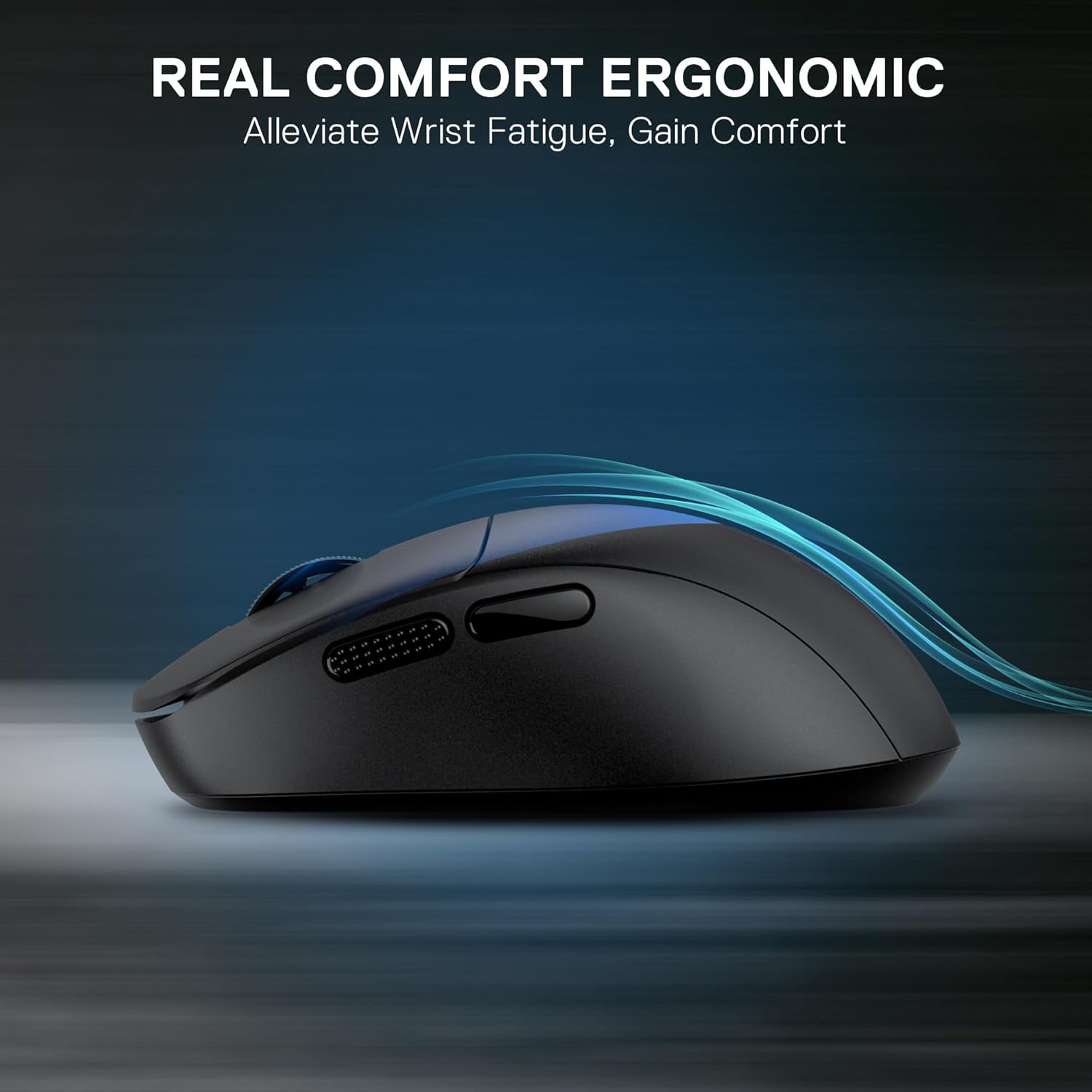 Side view of the Redragon M817 mouse, illustrating its ergonomic contour for comfortable grip.