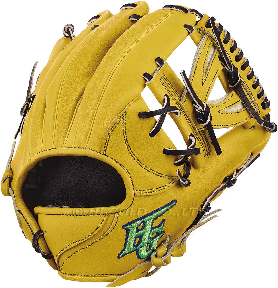 HI-GOLD(ハイゴールド) 硬式野球グラブ 技極シリーズ 遊撃手・二塁手用 ナチュラルイエロー×ブラック 右投げ WKG-108