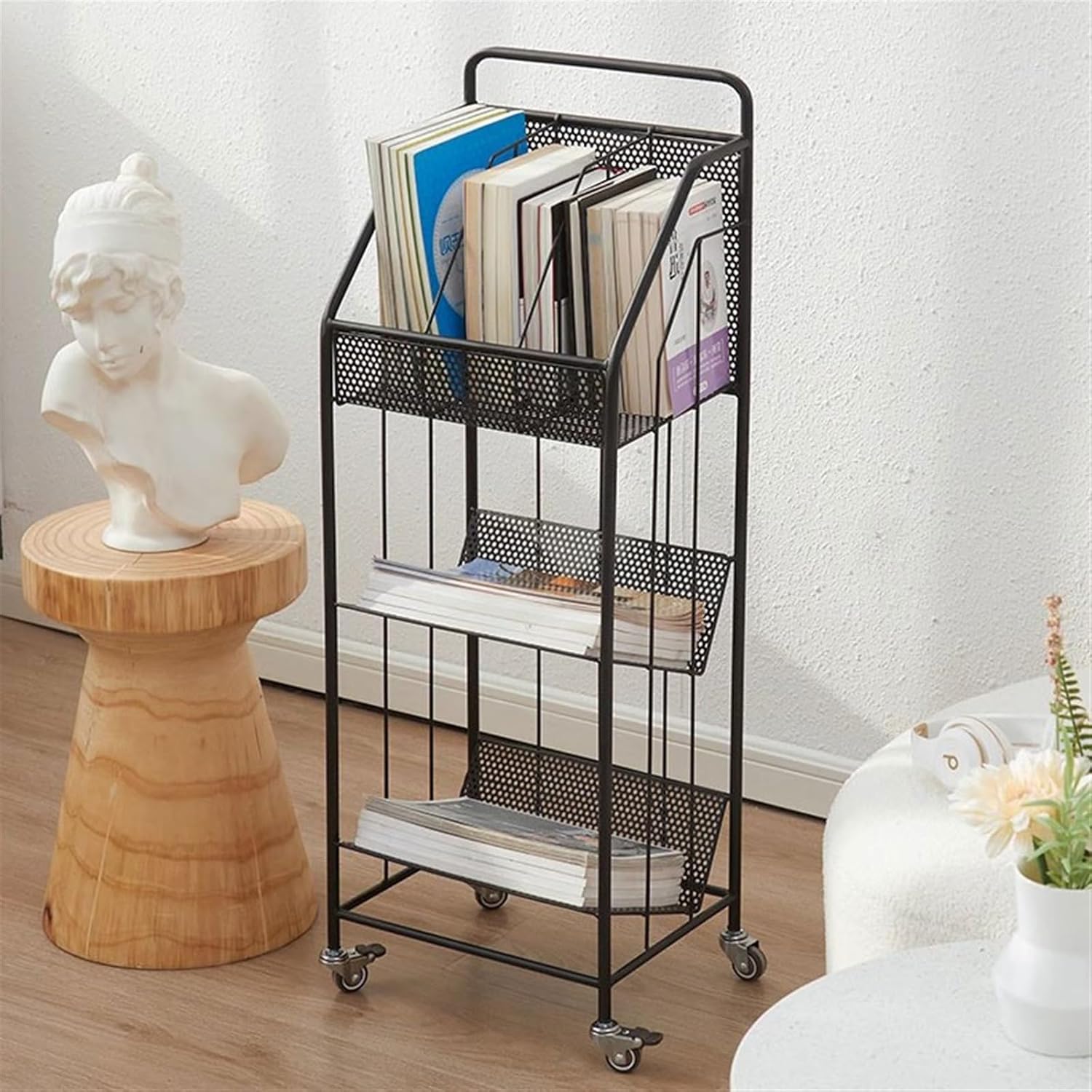 Newspaper Racks Magazine Stand Brochure Display Stand Storage Bookshelf, Floor-Standing Me