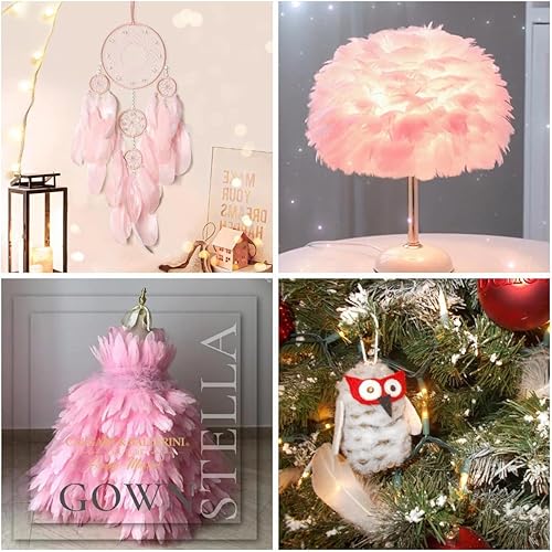 Miniatura 6 de Ballinger Plumas de ganso rosa para manualidades, 120 plumas de ganso de 6 a 8 pulgadas a granel para manualidades, alas de ángel, atrapasueños y