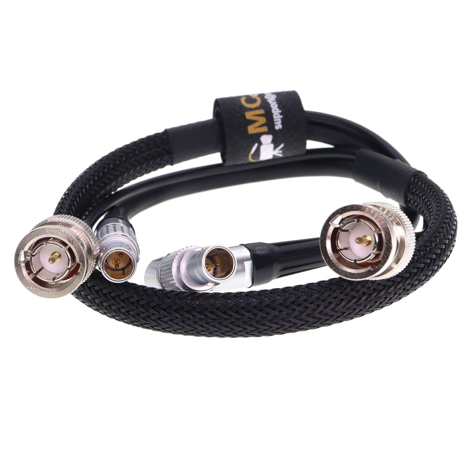 Combination Power Cable for Zacuto-Gratical-Eye-Viewfinder|Teradek Rotatable 2 Pin to 2pin + BNC to BNC Flexible HD SDI Video Cable for BMPCC-Video-Camera Braided