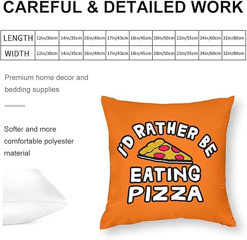 Miniatura 2 de I'd Rather Be Eating Pizza - Fundas de cojín decorativas con estampado de doble cara (9 tamaños)