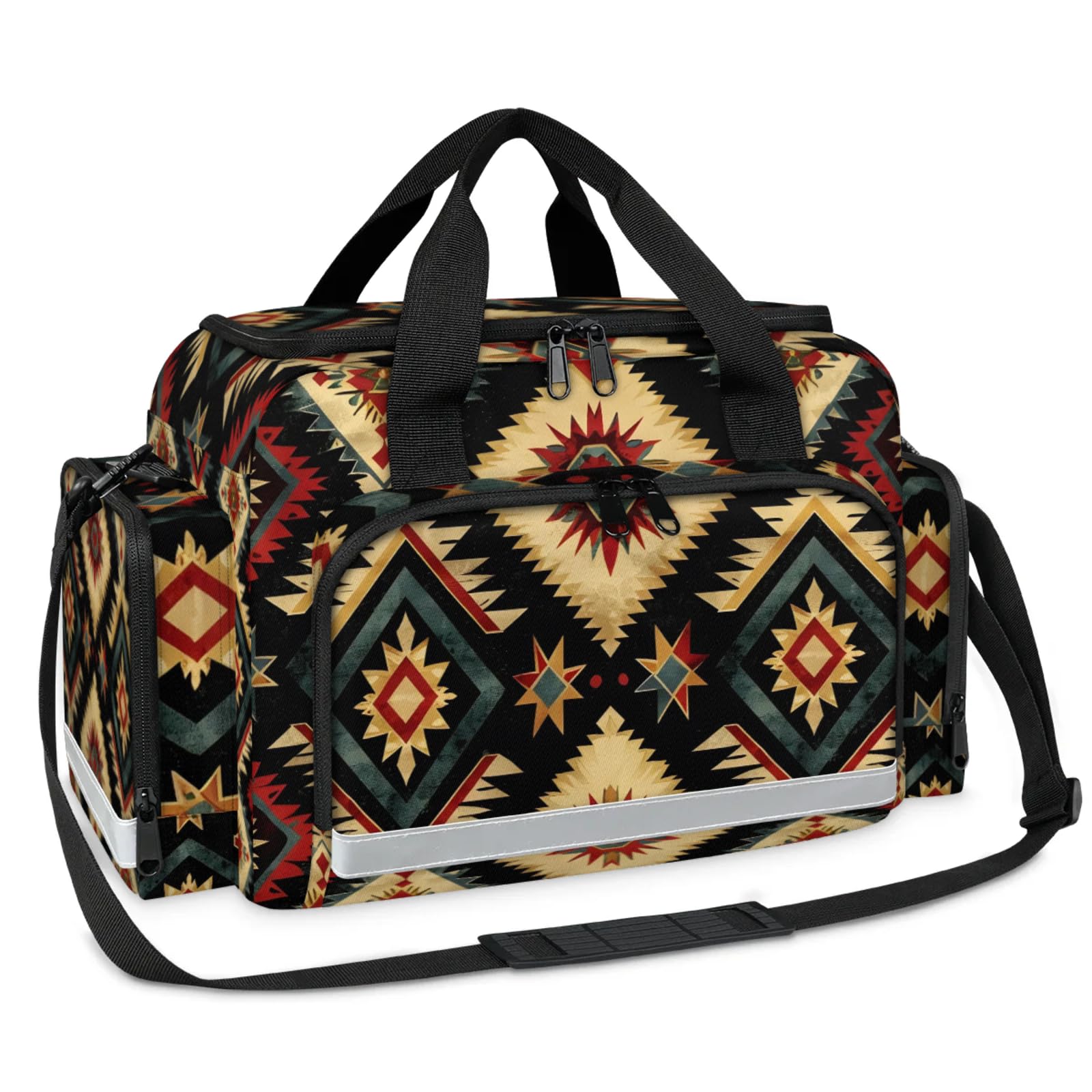 GzLeyigou First Aid Bags Empty, Brilliant Aztec Emergency Bag First Aid Kit Multiple Compartment Kit Carrier On Call Trauma Bag For Paramedics Emergency Medical Supplies Kit