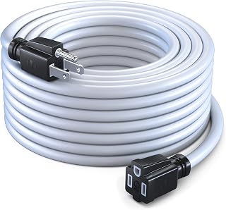 Maximm Indoor Extension Cord 50 Ft Black with White Indicators 16 Gauge Heavy Duty SJTW ETL Listed - 1 Pack