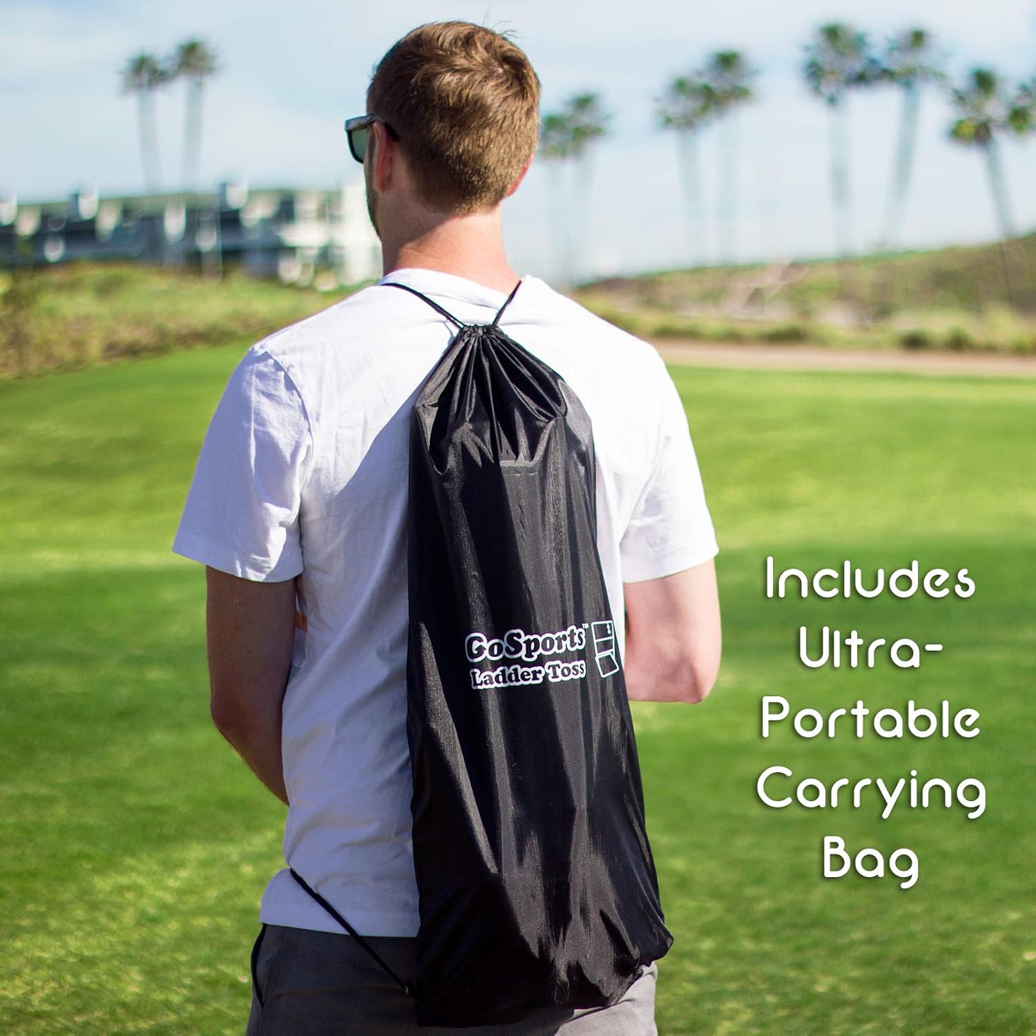 GoSports Pro Grade Ladder Toss Indoor/Outdoor Game Set with 6 Soft Rubber Bolo Balls, Travel Carrying Case and Score Trackers, Black : Sports & Outdoors