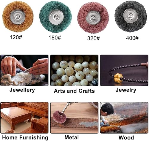 40 Pieces Abrasive Wheels, 1" (25mm) Abrasive Buffing Polishing Wheels Set For Dremel Rotary Tools-1/8"(3mm) Shank - 5