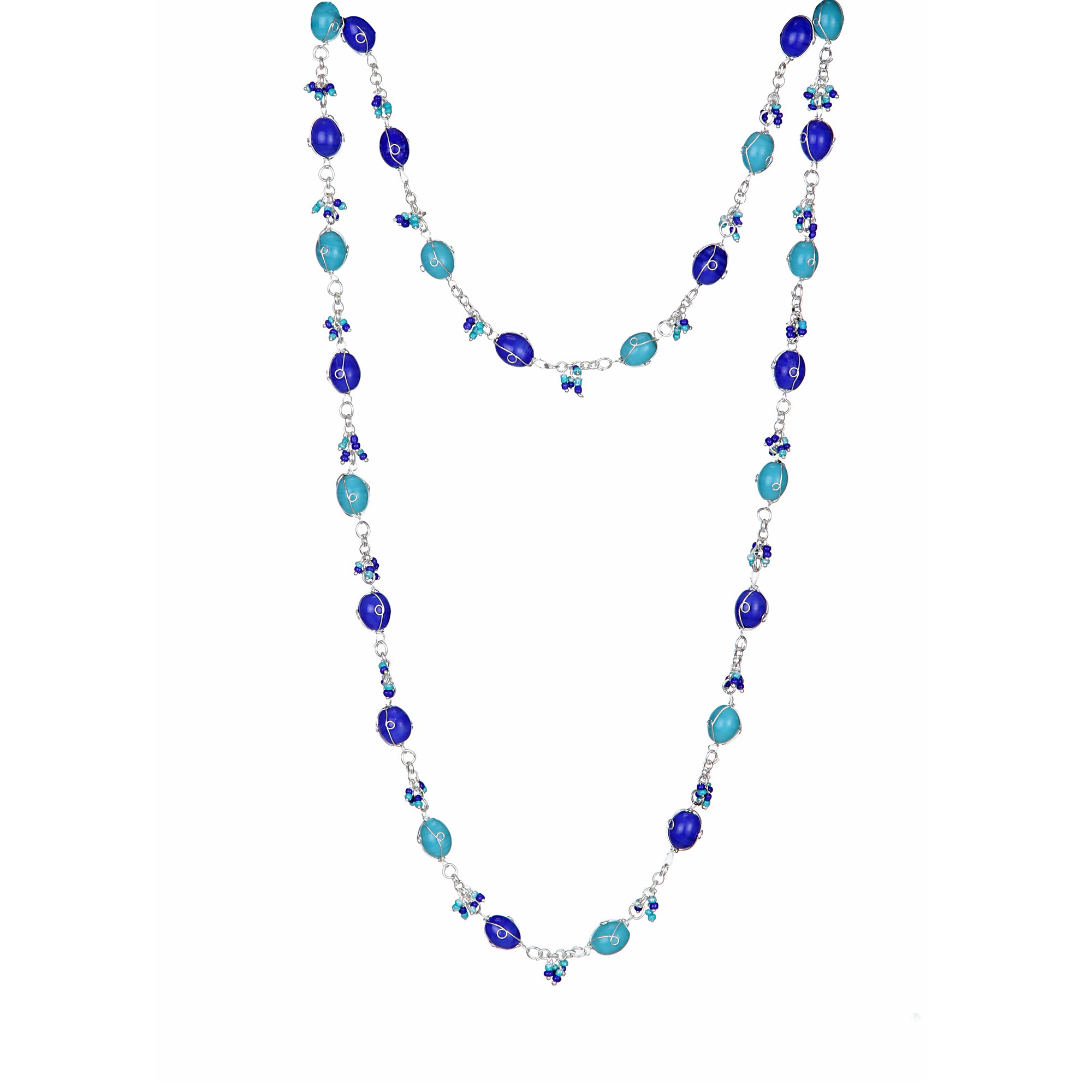 DCA Glass Women Necklace (Blue-Sky Blue) (B01K1RROLE) Amazon Price History, Amazon Price Tracker