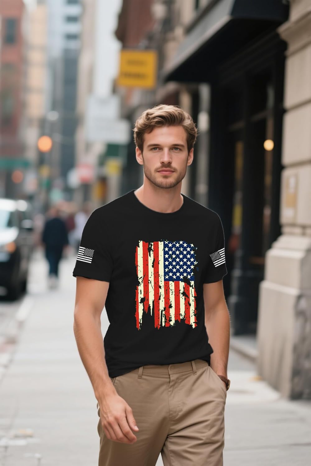 American Flag Shirts for Men USA Patriotic T-Shirt 4th of July Tee Tops - Image 3