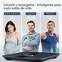 Vista 8 de Etekcity - Báscula inteligente FSA&HSA elegible para grasa y peso corporal, báscula de baño digital para medir con precisión IMC, masa muscular