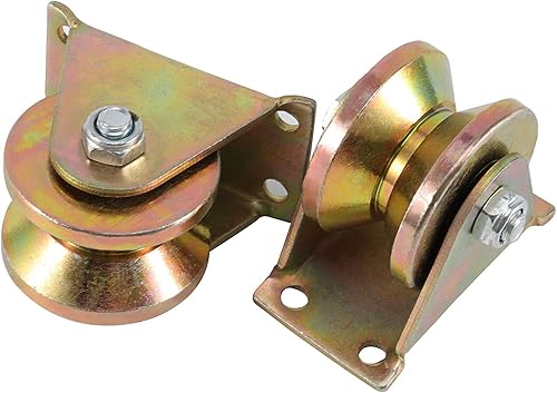 Miniatura 12 de ZOENHOU 12 poleas de rueda de acero en U de 2 pulgadas, 660 libras, 45 #, rodillos de puerta deslizante con soporte, ruedas rígidas resistentes