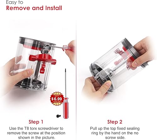 Miniatura 7 de Anillo de sellado fijo compatible con Dyson V12 SV18 SV20 Detect SlimDigital Slim - Piezas de repuesto para aspiradoras, compatible con Dyson Bin