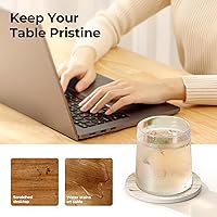 Vista 5 de LIFVER Juego de 6 posavasos absorbentes para bebidas, posavasos de piedra de cerámica estilo mármol para protección de mesa de bebidas, posavasos
