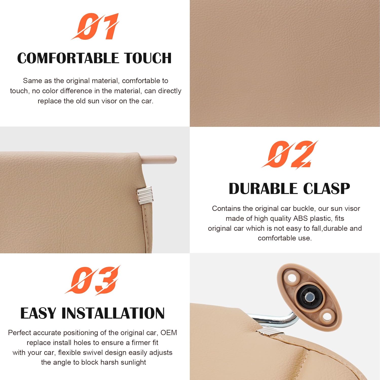 Camel Driver Left Side Sun Visor Replacement Compatible with Jeep Wrangler TJ 1997 1998 1999 2000 2001 2002 window car visor