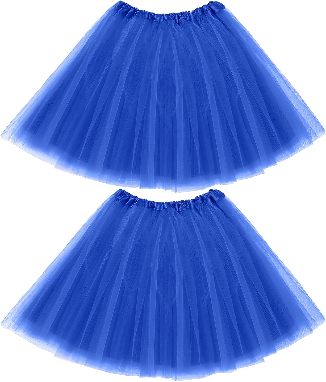 2 Packs Tutu Skirt Elastic Lady Teen Adult Tulle Tutu Skirt Short 80s Halloween Costume Tutu 4 Layered Tulle Tutu Skirt