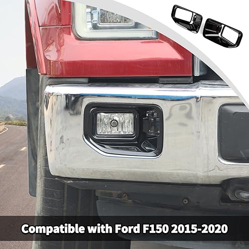 Miniatura 3 de JWWY Cubierta de protección de luz antiniebla delantera compatible con Ford F150 2015-2020 Accesorios exteriores ABS negro 2 unidades
