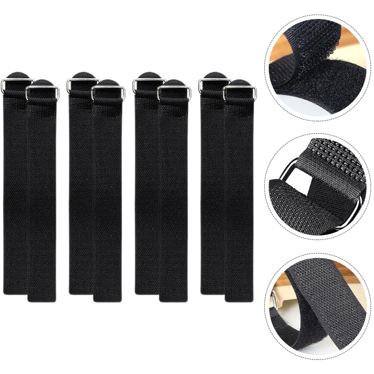 Uonlytech Crampones Antideslizantes para Zapatos y Botas, 4 Pares, Nylon y Metal, Correas Ajustables, para Senderismo y Terrenos