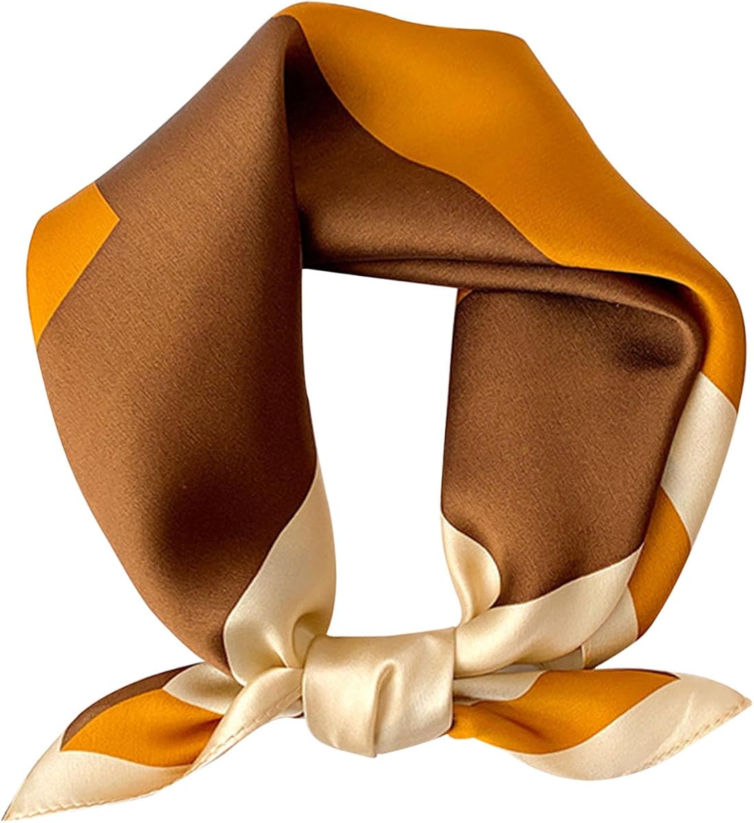 kcctoo 27.5" Mulberry Silk Feeling Head Scarf Women's Fashion Square Neck Satin Scarfs for Bag Hair Scarves Gift