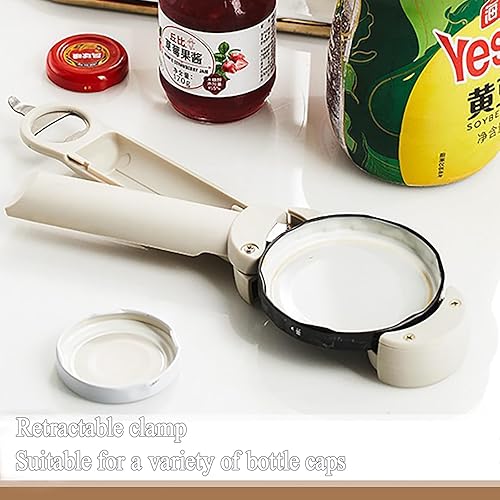 Miniatura 5 de Abrelatas de tapas para manos débiles, abrebotellas retráctil, ajustable, multifuncional, para personas mayores, accesorios de cocina magnéticos