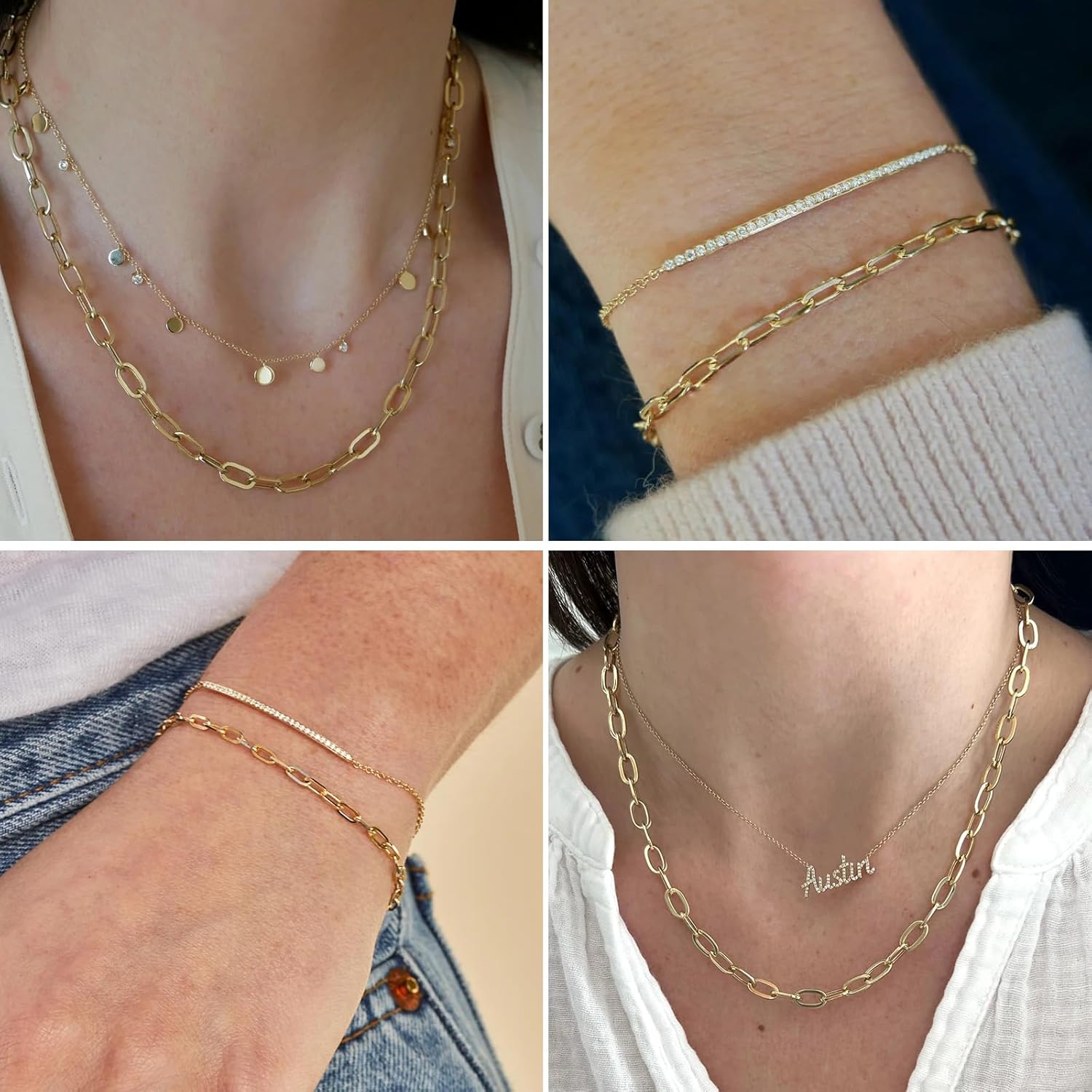 16.5FT 18K Gold PVD Plated Paperclip Chains Roll, 5mm Gold Stainless Steel Paperclip Link Chains Spool Bulk for Jewelry Making