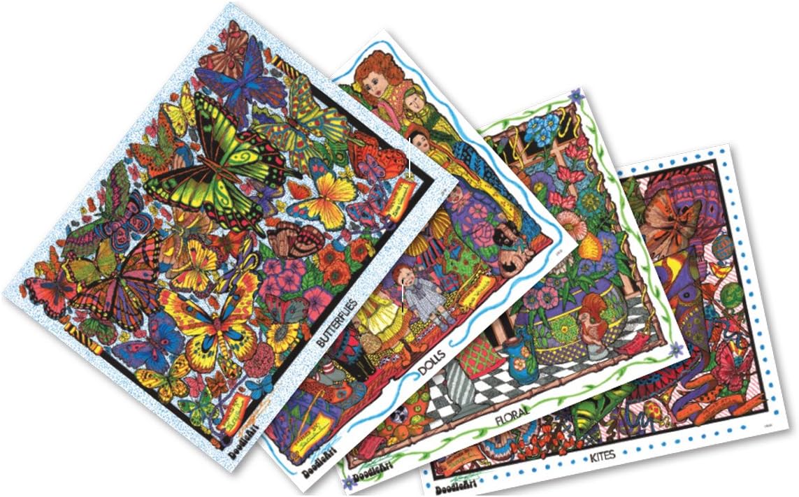 DoodleArt The Original Mini Kit 1 Adult Coloring Poster Set