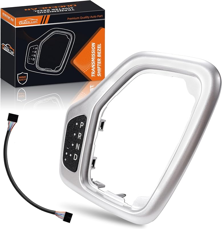 Moldura do Seletor de Câmbio com Chicote Queencar para Jeep Cherokee 2014–2018 – Branca