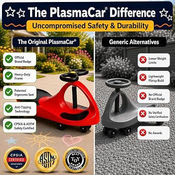 PlasmaCar Original Ride On Toy, Plasma Car for Kids, Green/Black